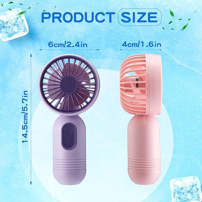Rossesay 12 Pack Mini Portable Handheld Fan Bulk for Travel 3 Speeds, Rechargeable USB Battery Operated, Small Personal Eyelash Fans for Women Men Indoor Outdoor(Pink Blue Purple,Classic Style)