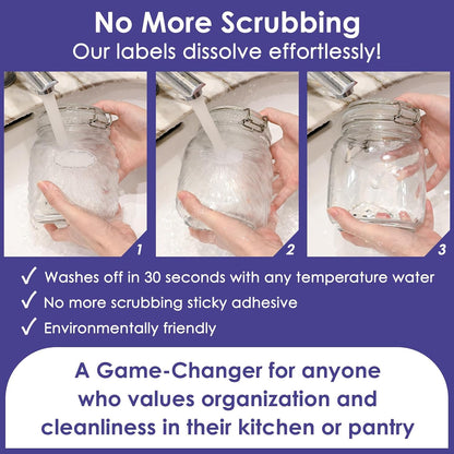 DGBDPACK Water Soluble Canning Labels, 1 x 2 1/8 in for Mason Jars 400 Pack