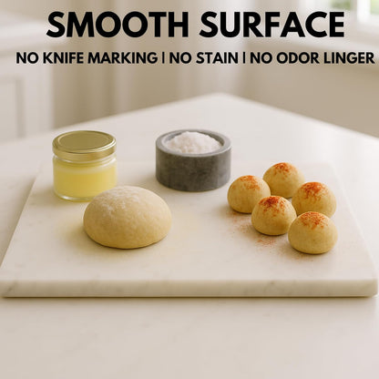 Marble Pastry & Cutting Board – 10x14 Inch Natural Stone Slab with Non-Slip Feet for Dough, Cheese, Baking, Serving, Charcuterie, Trivet