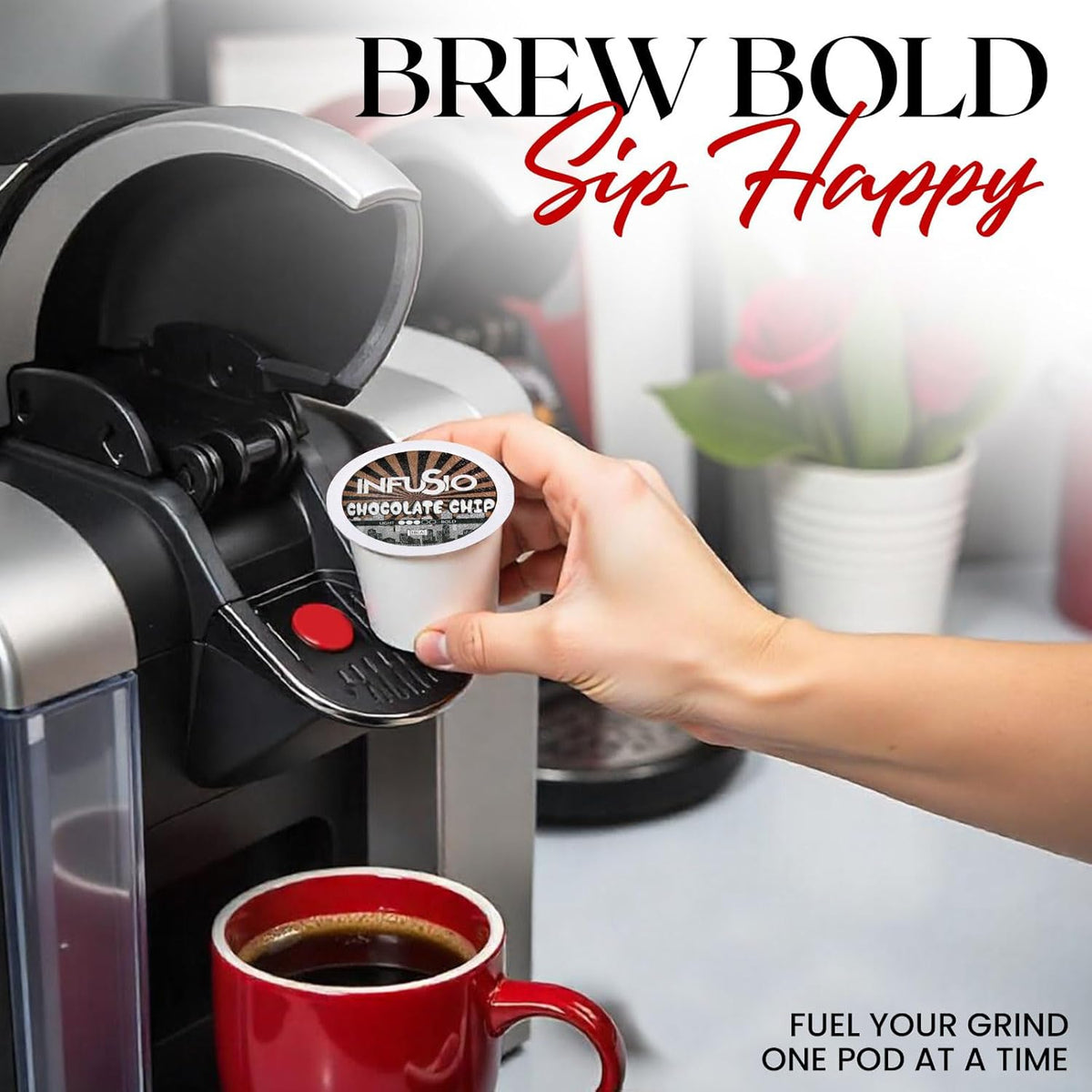 InfuSio Coffee Pods 96 Count Chocolate Chip Medium Roast Single Serve Coffee Pods for Keurig K Cups Brewers
