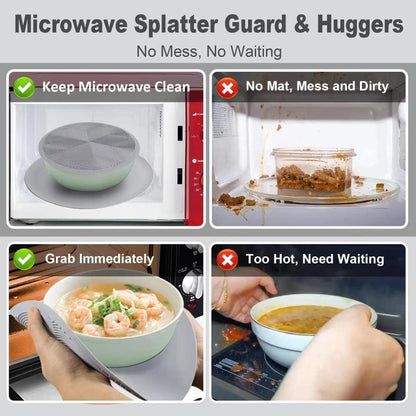 Pack 2,KooMall 12 10 8 Inch Multi-use Microwave Mat, Trivet, Pot Holders, Drying, Baking, Place Mat, Utensils Rest