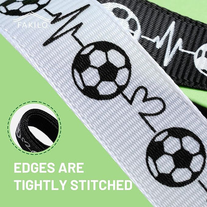 Soccer Ribbons 5 Rolls 20 Yards, 5/8" Black White Stripe Grosgrain Ribbons Sports Ribbons for Theme Party Decor Gift Wrapping Making Hair Tie Bows and Sport Team Decorations