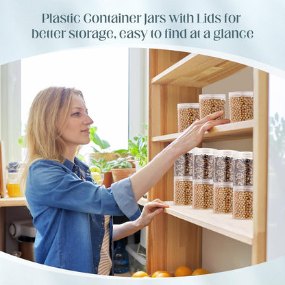 Patelai 4 Pieces Round Wide-mouth Leak Proof Plastic Container Jars with Lids for Travel Storage Makeup Beauty Products Face Creams Oils Salves Ointments DIY Making(16 Ounce,Clear)