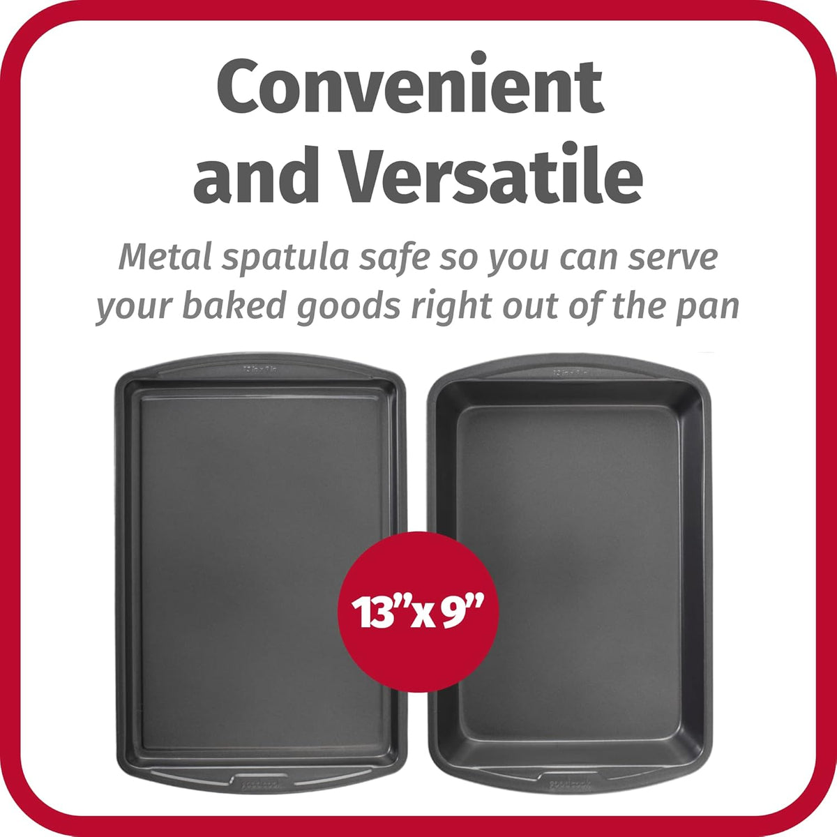 GoodCook Everyday Nonstick Steel 5-Piece Bakeware Set, Gray, Includes Cookie Sheet, Cake Pan, Loaf Pan, Muffin Pan, and Roast Pan