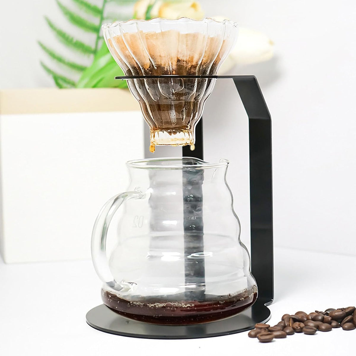 Tissting Pour Over Coffee Station Iron Pour Over Coffee Stand Dripper Rack Coffee Filter Holder for Home Cafe Office