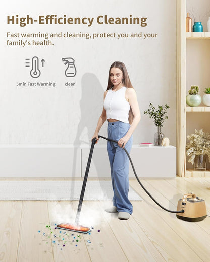 Steam Cleaner for Carpet, 293°F 58 PSI Powerful Multipurpose Steam Mop for Home Use, 50Oz Capacity, Heavy Duty Steamer for home, Handheld Steamers, Floors, Cars, Tiles, Crack Cleaning, Titanium