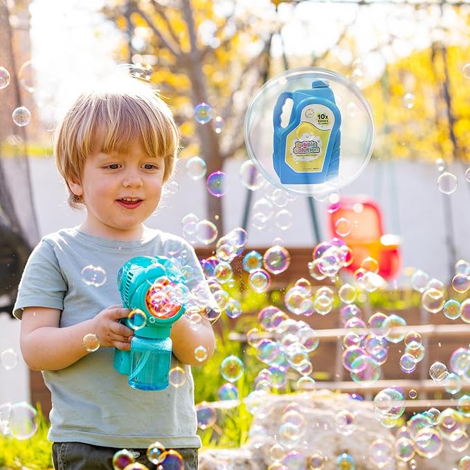 The Dreidel Company Ready Bubble Solution Refill for Bubbles Toys, Up to 2.5 Gallon, Non-Toxic Large 32oz Ready Liquid for Bubble Machine, Guns, Wands, Lawn Mower Toy (24-Pack)