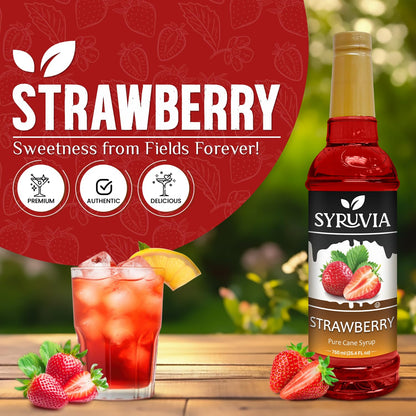 Syruvia Strawberry Syrup (25.4 fl oz) - Sweet Strawberry Bliss in a Bottle – Kosher, Gluten-Free
