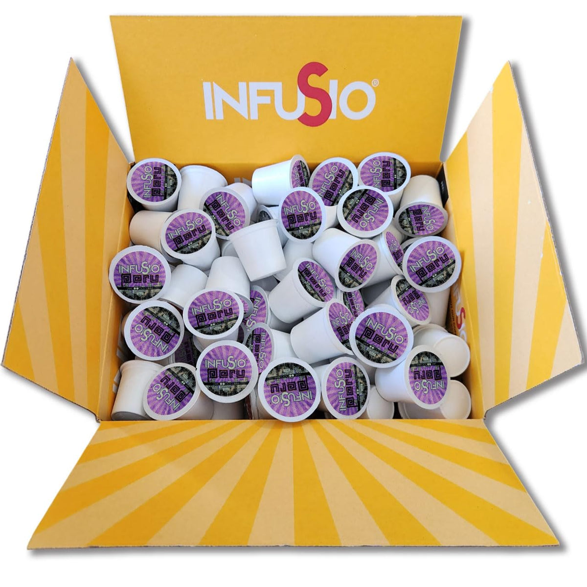 InfuSio Coffee Pods 96 Count Peru Medium Light Roast Single serve Coffee pods for Keurig K Cup® Brewers
