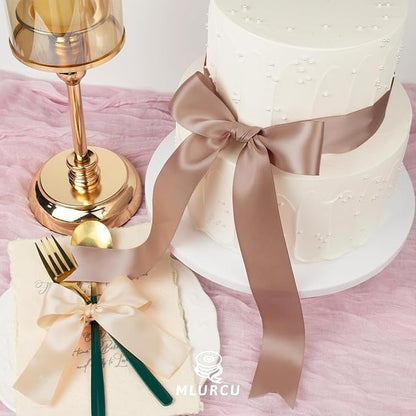 Pink Ribbon 1-1/2 Inch Pink Satin Ribbon Dusty Rose/Rose Gold/Nude/Peach/Pink Ribbons for Gift Wrapping Flower Bouquet Wedding Invitation Bridal Shower Decor Hair Bows Crafts 6 Rolls 30Yds