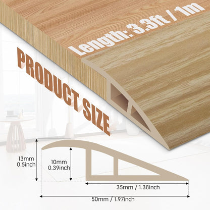 Floor Transition Strip Door Threshold 39" Floor Transition Reducer Trim on The Edges Threshold Strip Self Adhesive Suitable for Doorways, Tiles, Carpet