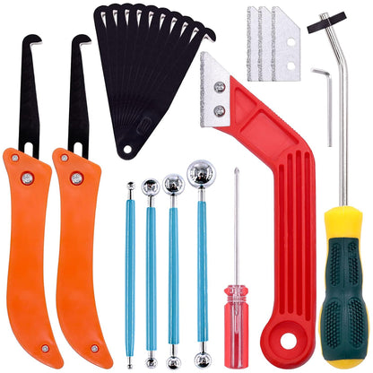 Keadic 22 Pcs Grout Removal Tool Set Contains Grout Saw Knife, Grouts Hand Saw with 8'' Diamond Surface Blades, Tile Joint Cleaning Brush, Caulking Edge Tool Grout Cleaner for Joints Seams Corner