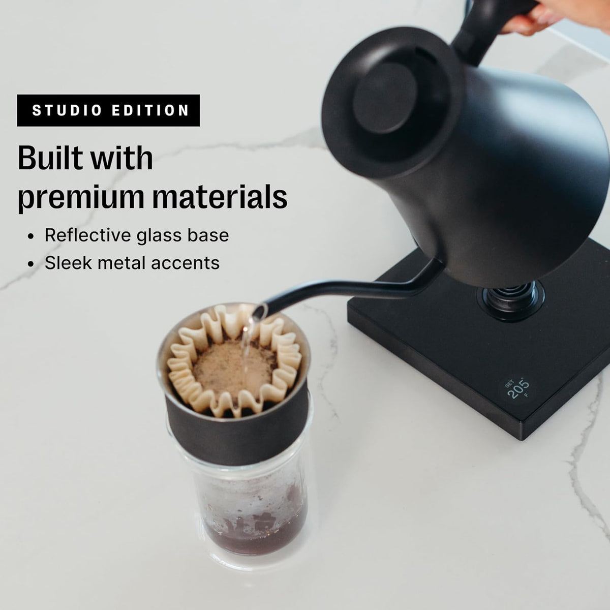 Fellow Stagg EKG Pro Studio Edition Electric Gooseneck Kettle - Pour-Over Coffee, Tea, Quick Heating, Precise Temperature Control, Scheduling