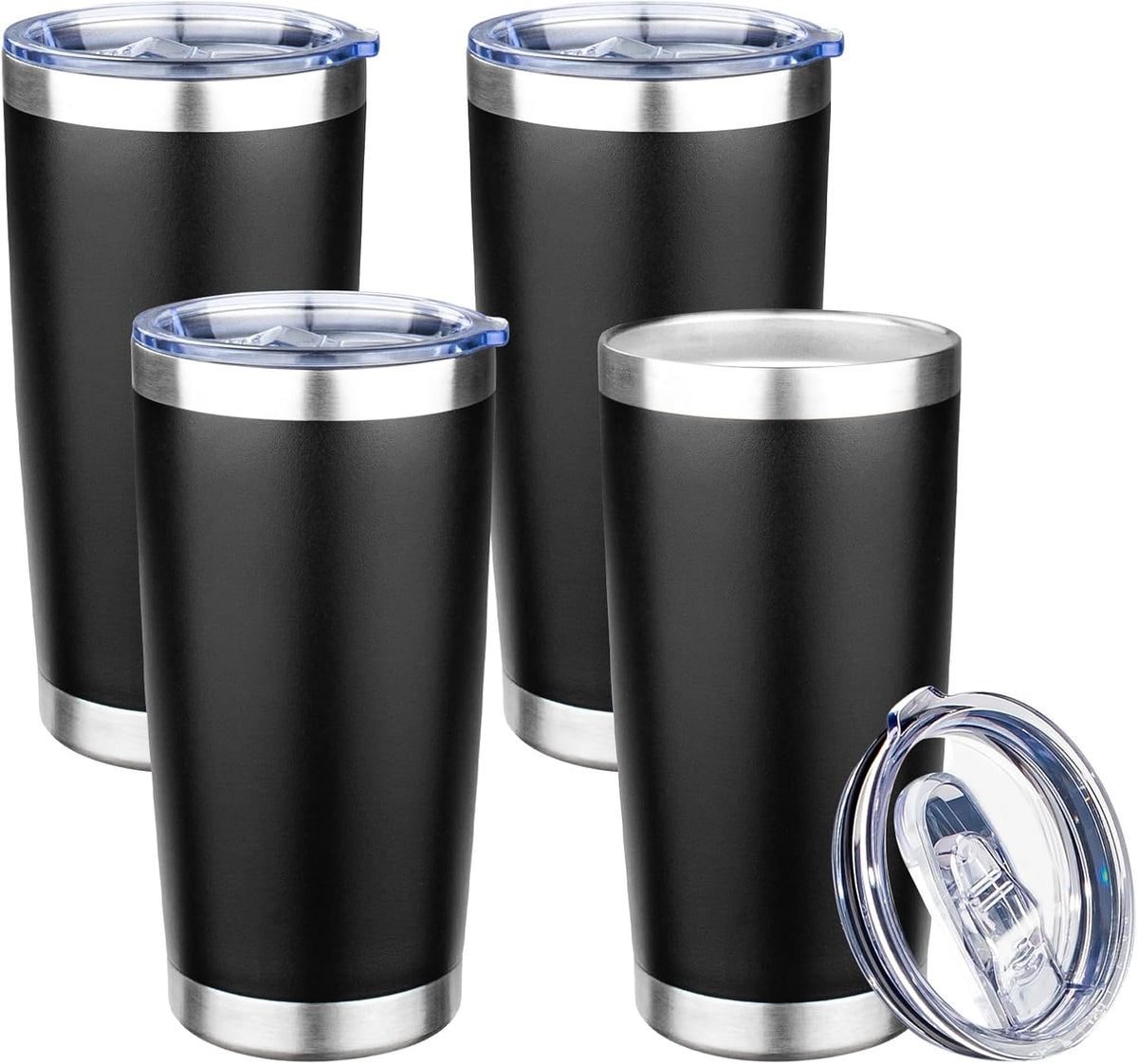 20oz Tumbler with Lid Double Wall Vacuum Insulated Travel Coffee Mug Stainless Steel Thermal Cup Powder Coated Sturdy Coffee Tumbler Bulk for Hot and