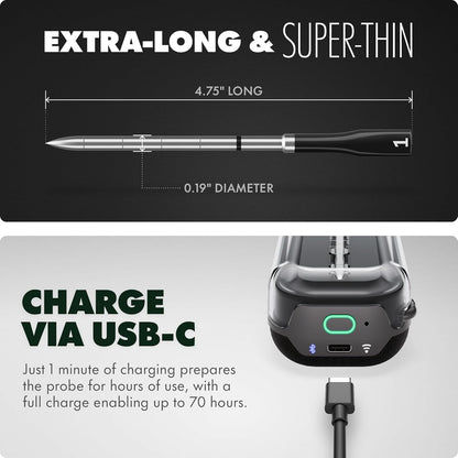 CHEF iQ Sense [2025 Model] | Smart Wireless Meat Thermometer | Ultra-Thin Probe | WiFi Unlimited Range | 1000°F Heat Safe | 5 Sensors | BBQ, Grill, Oven, Smoker, Air Fryer | Gen3