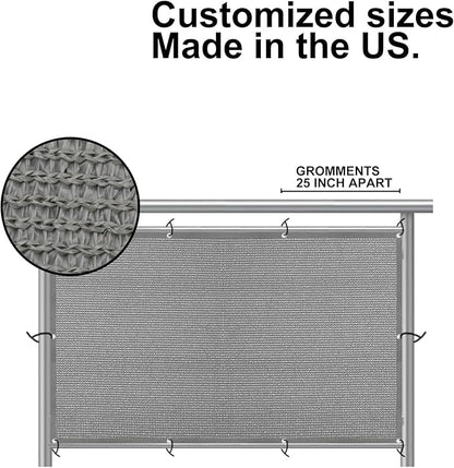 Eden's Decor Balcony Privacy Screen Grey 4'x 41' Cover Mesh Windscreen Weather-Resistant UV Protection for Backyard Deck, Patio, Balcony, Pool, Porch, Fence, Railing, Gardening