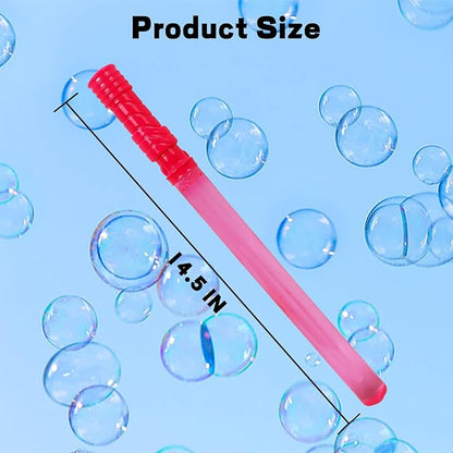MorTime 24 Pack Bubble Wands for Kids, 8 Colors Bubbles Stick Bulk, 14.6" Easter Party Favor Summer Toy for Children