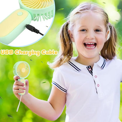 Tujoe Mini Handheld Fan, USB Rechargeable Hand Held Fan Hanging Small Hand Travel Fans Portable Powerful Fans for Women Outdoor Travelling Indoor Home, 4 Colors(20 Pcs)