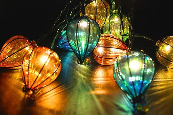 DOGHLY 11FT Fairy String Lights with 10 Color Bulbs Decorations, Outdoor Tropical Beach Theme Lights Patio String Lights for Party Camping Wedding Decor, UL Listed, Connectable,1 Pcs
