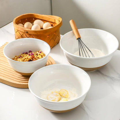 Hasense Mixing Bowls, Large Ceramic Salad Bowls 2.1/1.5/1.0 Qt, Versatile Serving Bowls for Cooking, Baking, Salad Mixing, Prepping