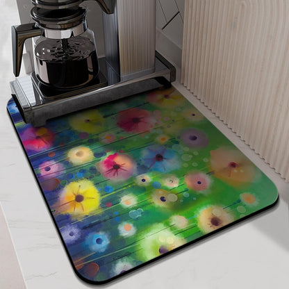 Dish Drying Mat for Kitchen Counter 24x18in Washable Quick Dish Drying Pad Rubber Backed Absorbent Draining Mat Fit Kitchen Counter,Bar,Under Sink