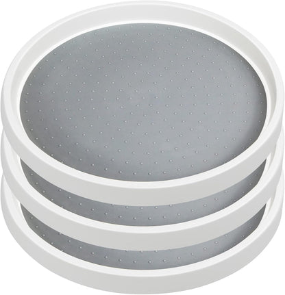 3Pack Non Skid Lazy Susan Turntable,Single Round Rotating Kitchen Spice Organizer for cabinets,Pantry, Bathroom, Refrigerator (12Inch)