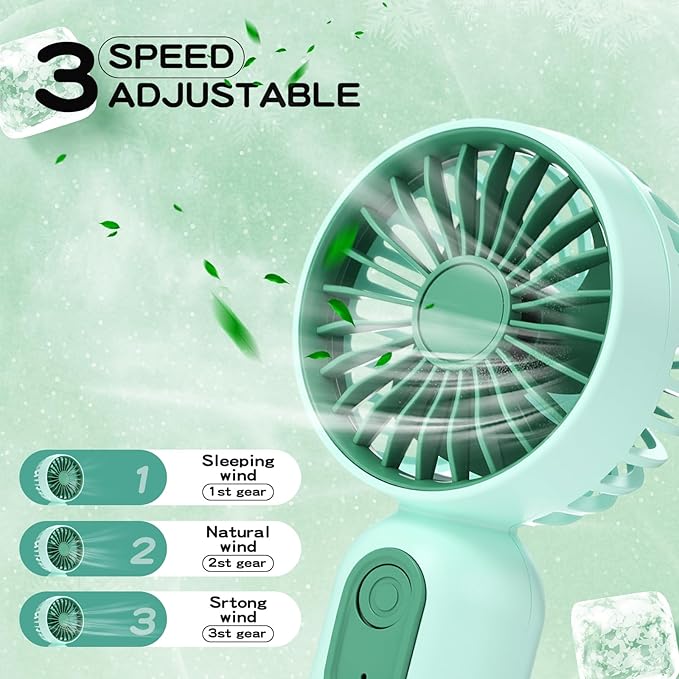 Rossesay 12 Pack Mini Portable Handheld Fan Bulk for Travel 3 Speeds, Rechargeable USB Battery Operated, Small Personal Eyelash Fans for Women Men Indoor Outdoor(Pink Green)