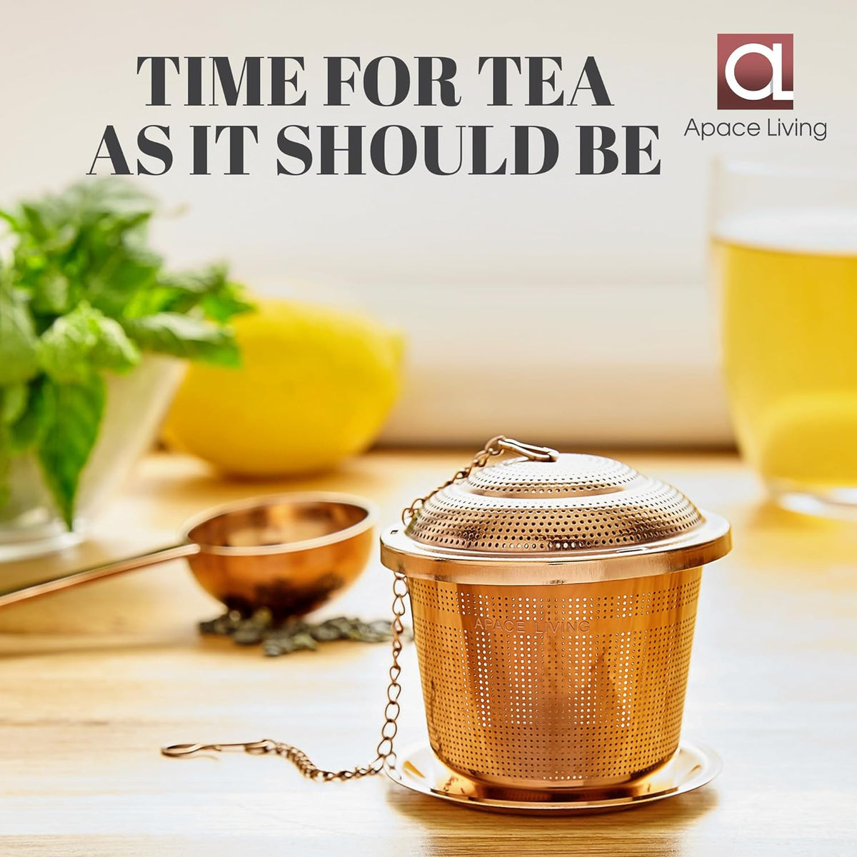 Tea Infuser (Set of 2) with Tea Scoop and Drip Dray - Ultra Fine Tea Strainer for Loose Leaf Tea