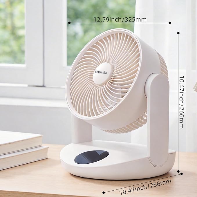 0dB Cordless Air Circulator Fan with Night Light, 20000mAh Solar Powered Camping Fans Rechargeable Table Fan Battery Operated Desk Fan, 12 Speeds, 12H Timer