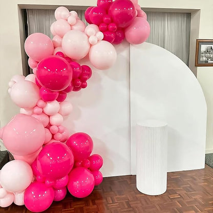Pink Balloons, 60Pcs Hot Pink Balloons, Pink Metallic Balloons with 12in for Girls Women Baby Shower Valentine's Day Wedding Birthday Party Decoration