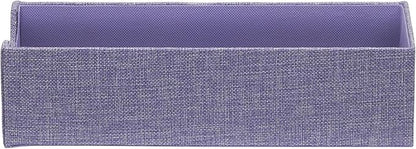 Household Essentials 2-Pack of Drawer Organizers, Sturdy Chipboard With Soft Polyester Cover, Handy and Fashionable Organization Solution, 3” H x 4” W x 12” D, Iris