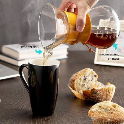 Mitbak Pour Over Coffee Maker Set, Kit Includes 40 OZ Gooseneck Kettle with Thermometer, Coffee Mill Grinder & 20 OZ Coffee Dripper Brewer