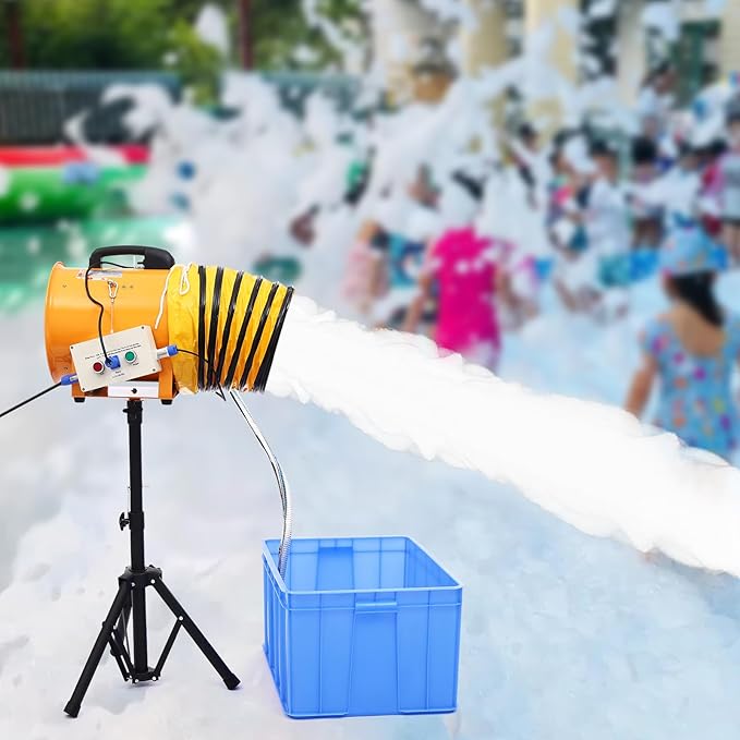 Foam Machine, 520w 12" Party Machine Bubble Maker with Stand & Pump, High Output Blower Fan for Parties, Weddings, Clubs, Pools, Kids Events, Stage and Outdoor Summer Fun