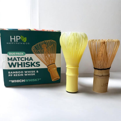 Happy Path & CO Matcha Whisks for Japanese Matcha Tea - 100 prong Bamboo & Resin Whisk for Latte, Chasen Matcha Whisk, Traditional & Modern Whisks