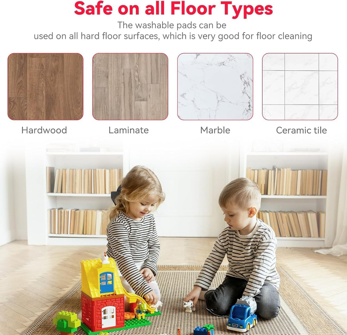 16.5 inch Microfiber Mop Pads for Rubbermaid Reveal Spray Mop and Any 16.5" Flat Mop - 10 Pack 13''-15'' Spray Mop Pad Reusable Washable Replacement Refills - Colorful