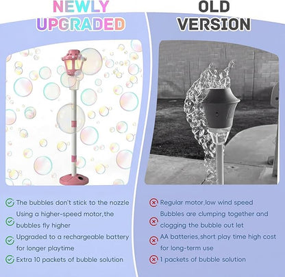 Automatic Bubble Machine with Music & Lights, Battery Operated Bubble Blower Maker for Kids and Adults, Outdoor Toy for Wedding, Birthday & Party