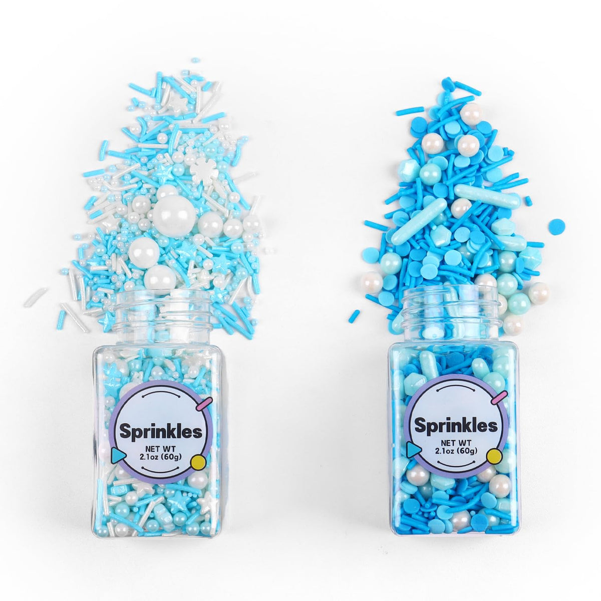 Edible Blue Sprinkles For Cake Decorating, Snowflake Sprinkles, Edible Stars, Sprinkle Mix for Cupcake Toppers, Ice Cream Toppings, Celebrations Wedding Baby Shower Birthday Party.(120g/4.2oz)