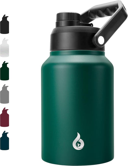 Bjpkpk 64 oz Insulated Water Bottle, Dishwasher Safe Half Gallon Water Bottle with Ergonomic Handle, BPA Free Leak Proof Water Jug for Sports