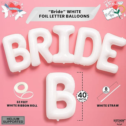 KatchOn, Giant Bride Balloons White - 40 Inch | Bachelorette Party Decorations | White Bride Balloon for Bridal Shower Decorations | Bridal Shower Balloon | Bachelorette Balloons