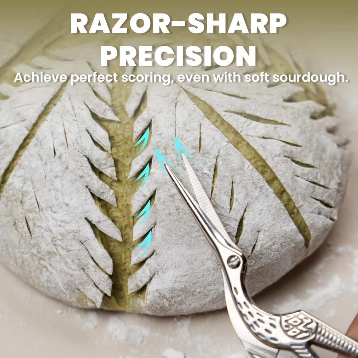 JACYAO'S Bread Scoring Tool Kit, Bread Lame and Dough Scissors Made From Food Grade Stainless Steel