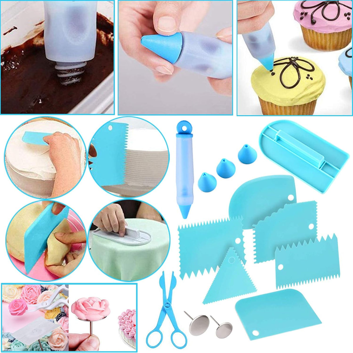 Cake Decorating Tools Supplies Kit - 368Pcs Baking Supplies with Storage Case for Beginners - Icing Piping Bags and Tips Set For Cookies