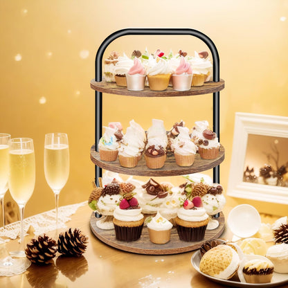 Cupcake Stand, Wooden Cupcake Stand for 100 Cupcakes 3 Tier Large Dessert Table Display Set Cupcake Tower Tiered Tray Stand Serving Tray for Party