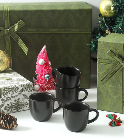 Hasense Ceramic 3 OZ Espresso Cups, Porcelain Espresso Demitasse Cups Set of 4 for Double shot, Lungo and Ristretto