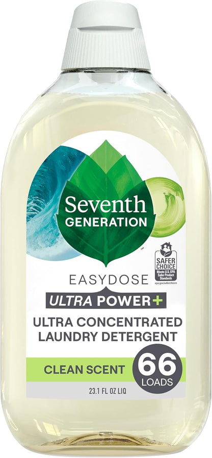 Seventh Generation, Laundry Detergent Ultra Power Plus Clean Scent, 23.1 Fl Oz