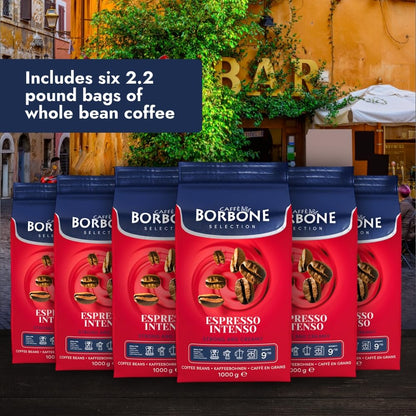 Caffe Borbone Whole Bean Coffee, Espresso Intenso, Medium Roast, Full-Bodied and Strong, Premium Robusta Coffee Beans
