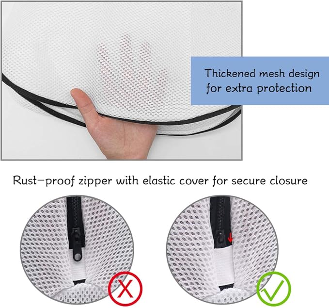 Tenn Well Shoe Washing Machine Bags, 3PCS Mesh Laundry Bags for Shoes, Sneakers, Trainers, Tennis Shoes, Slippers, Fit up to Men’s Size 12