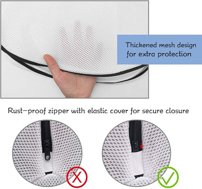 Tenn Well Shoe Washing Machine Bags, 3PCS Mesh Laundry Bags for Shoes, Sneakers, Trainers, Tennis Shoes, Slippers, Fit up to Men’s Size 12