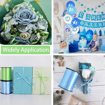 TONIFUL 500 Yards Curling Ribbon-Balloon Ribbon-Balloon String for Art&Craft Decor,Gift Wrapping,Ribbons and Bows for Christmas New Year Birthday Gifts Graduation Supplies (Light Blue and Light Green)