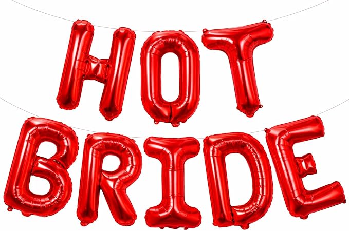 KatchOn, Red Hot Bride Balloons - 16 Inch | Bridal Shower Decorations, Bachelorette Party Favors | Red Bride Balloon for Bride To Be Decorations | Wedding Balloons, Wedding Shower, Bridal Shower Decor