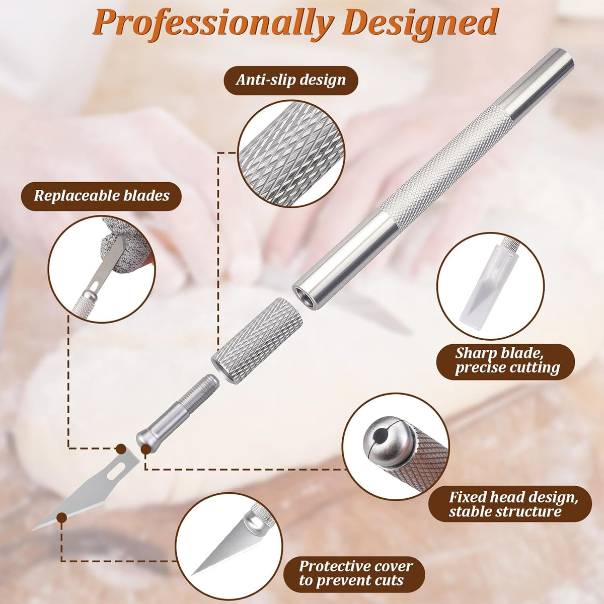 20Pcs Bread Lame Scribing Tool Kit - 2 Precision Scribes with 15 Blades, Finger Guard, Design Cord, Safety Cover and Storage Box